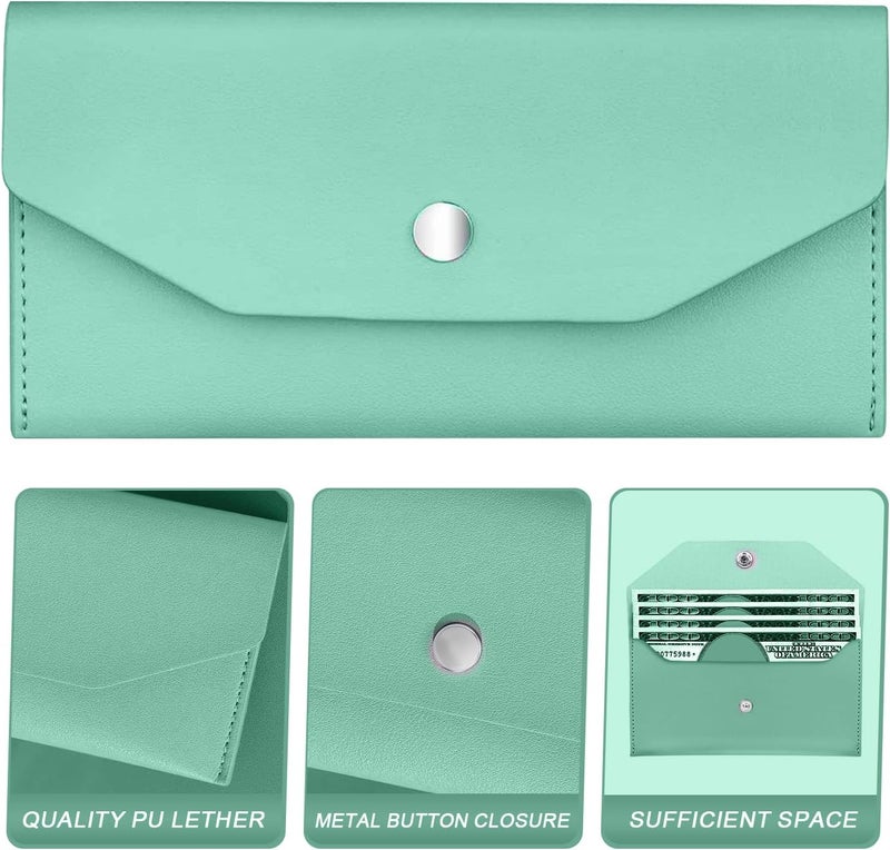 Nolcha Pu Leather Cash Envelope Wallet - Reusable Cash Stuffing Wallet for Men and Women -Green - Image 3
